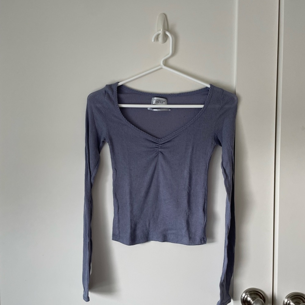 Urban outfitters purple ribbed long sleeve
